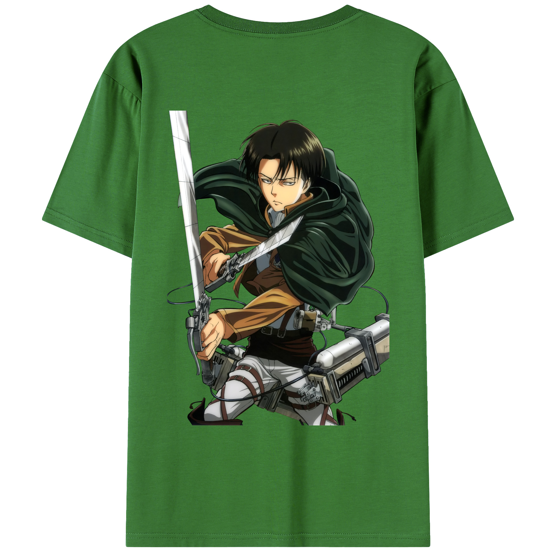 （画像用） 進撃の巨人 リヴァイ·アッカーマン Attack on Titan Levi Ackerman レディース半袖Tシャツ(バックプリント)